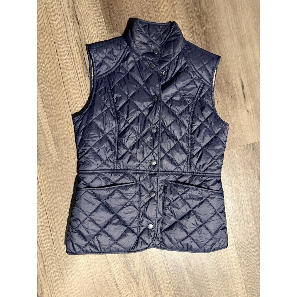 Barbour Summer Liddesdale Quilted Quilt Gilet Vest Size US 6 Blue Navy
